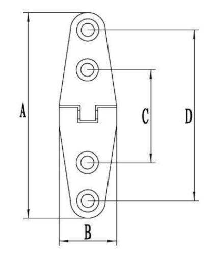AISI 316 Stainless Steel Solid Cast Boat Strap Hinge 4" x 1"