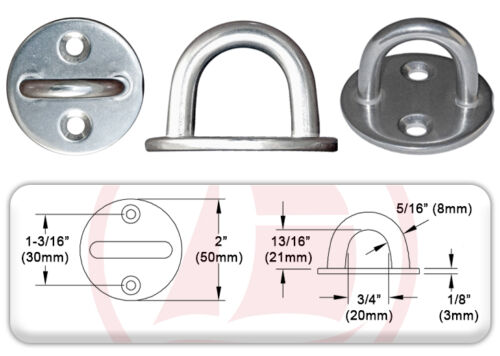 5/16” STAINLESS STEEL MARINE ROUND PAD EYE PLATE FOR BOAT