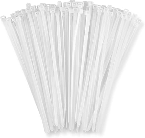 Nylon Plastic Cable Ties Long & Wide Extra Large Zip Ties White wrap     4" 2.5x100 mm