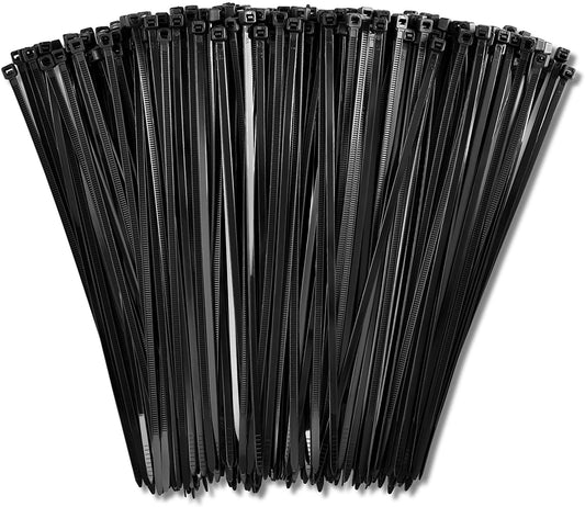 Nylon Plastic Cable Tie Long & Wide Extra Large Zip Ties Black wrap 8"4.8x200mm