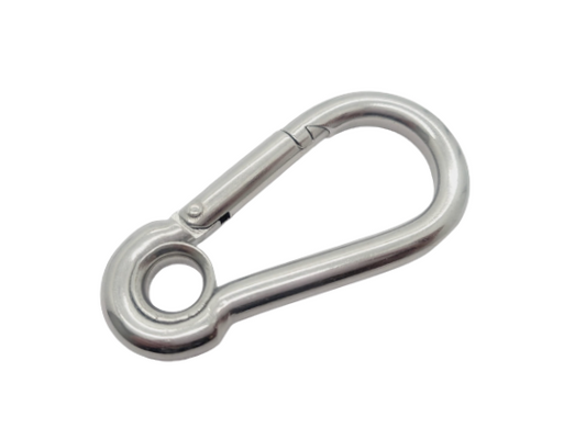 T316 Stainless Steel Carabiner Clip Snap Hook Spring Karabiner Carabina WITH EYE