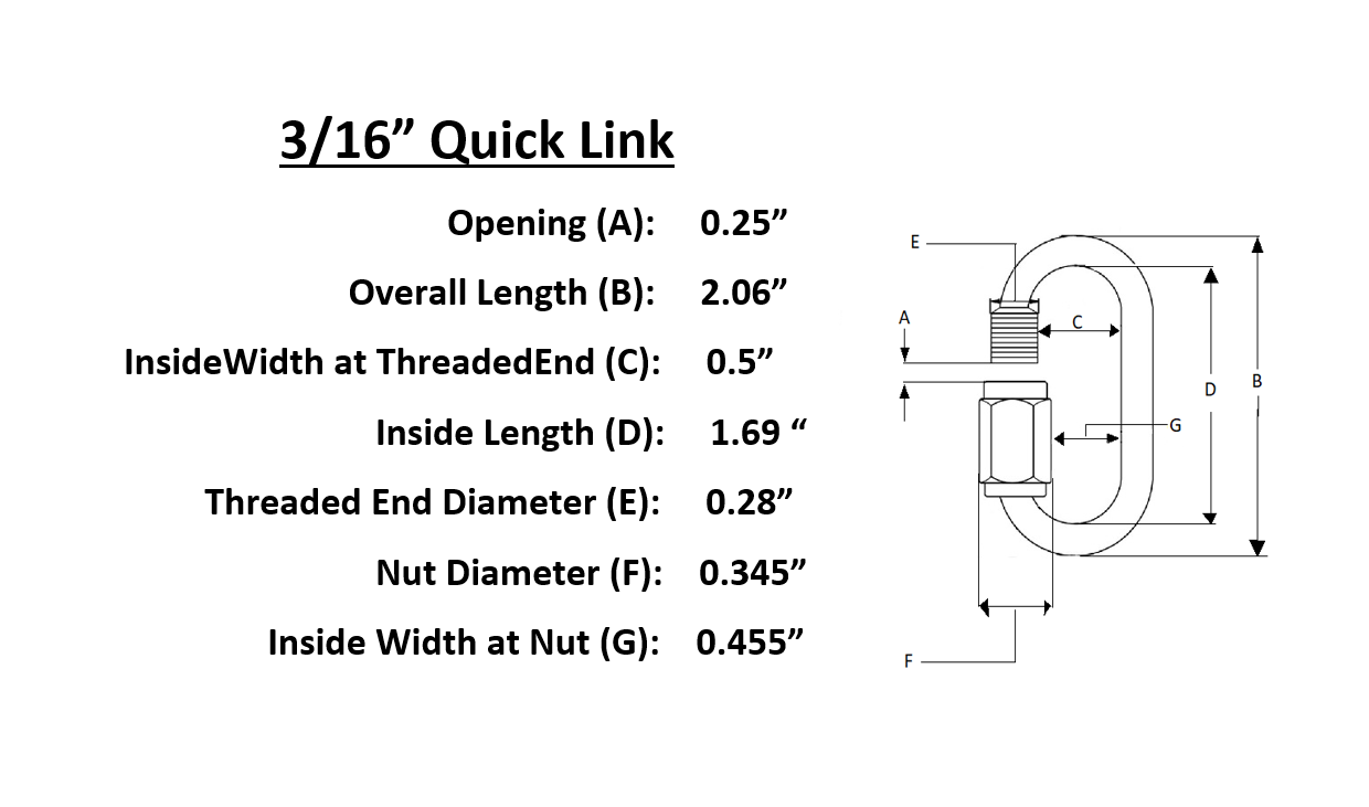 Carabiner Quick link Strap Connector Steel Chain Repair Shackle D Shape