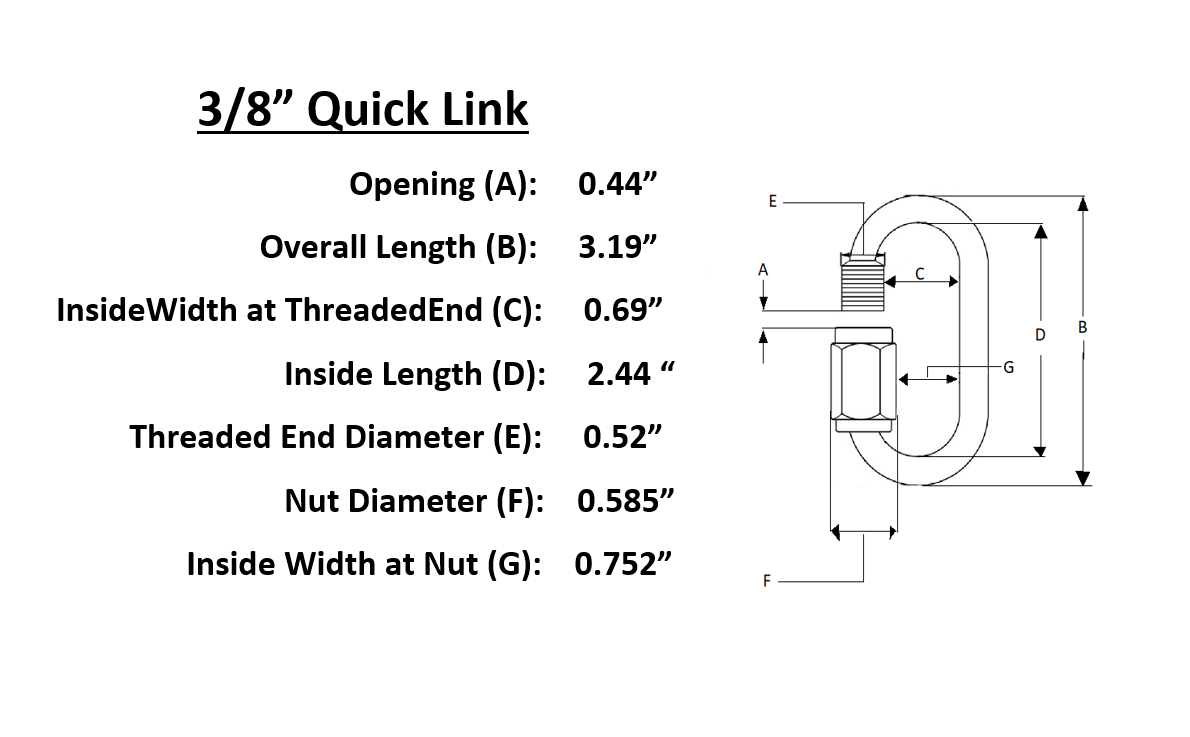 Carabiner Quick link Strap Connector Steel Chain Repair Shackle D Shape