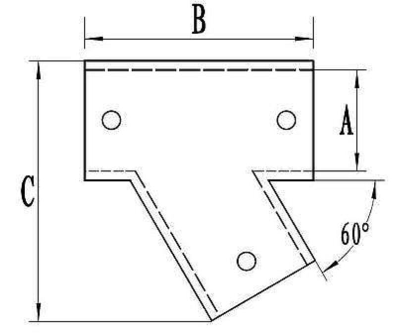 Type316 Stainless Steel Boat Handrail Fittings 60 Degree Tee Left Side 7/8"