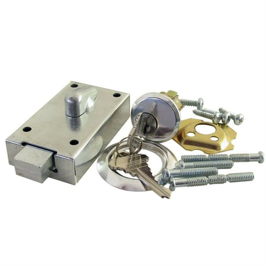Stamped Steel Garage Door Deadbolt With Cylinder